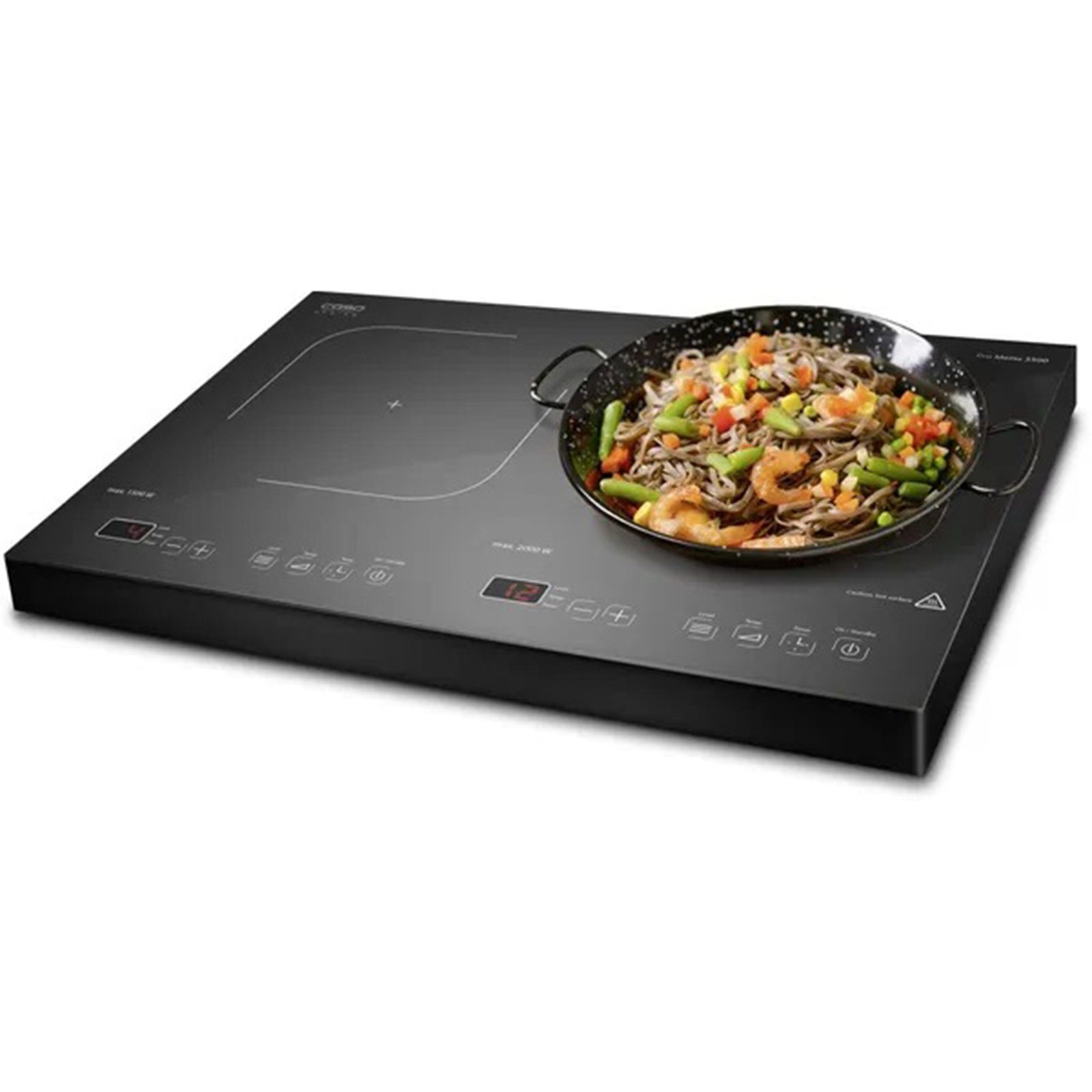 Caso Doppelkochplatte 2226 Pro Menu 3500, Sensor Touch-Bedienung, Glaskeramik-Oberfläche
