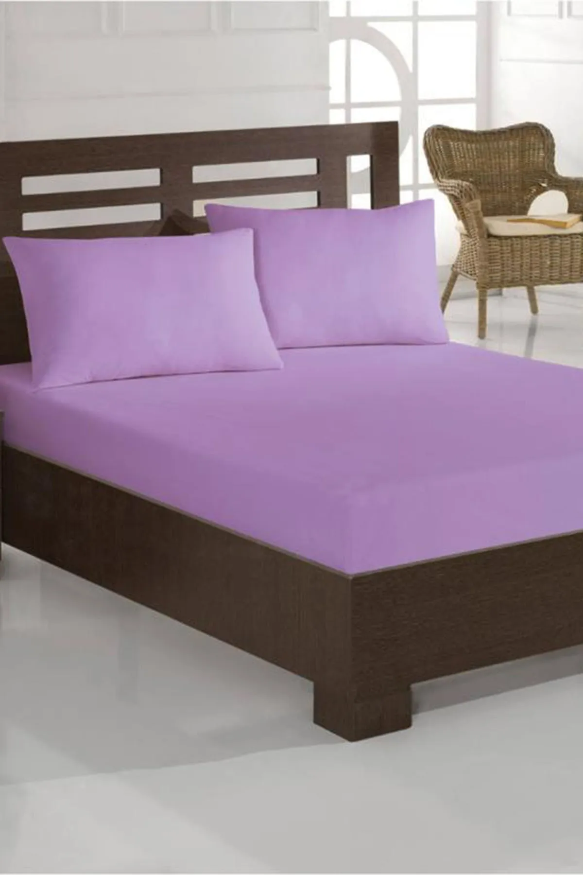 Çeyiz Diyarı  Perla Spannbettlaken-Set für Einzelbett – Flieder