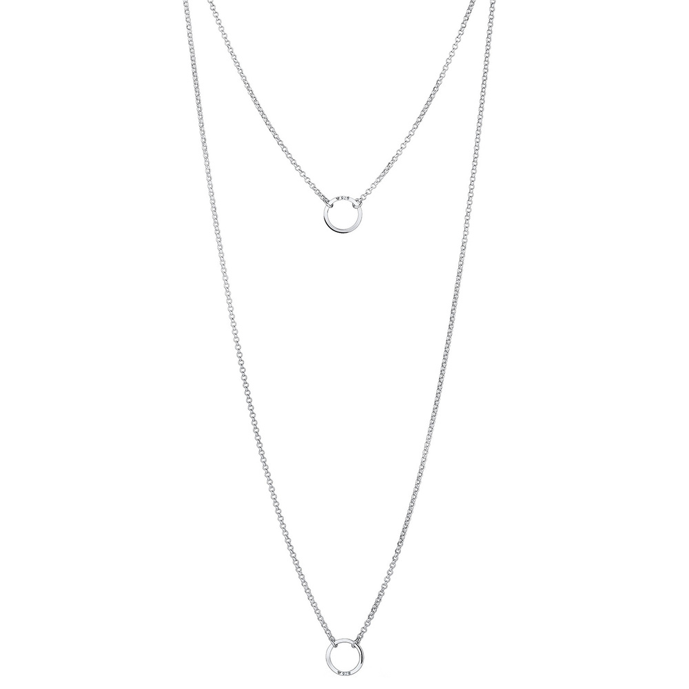 Elli Elli Collier Femme Layer Look Circles en Argent Sterling 925 collier