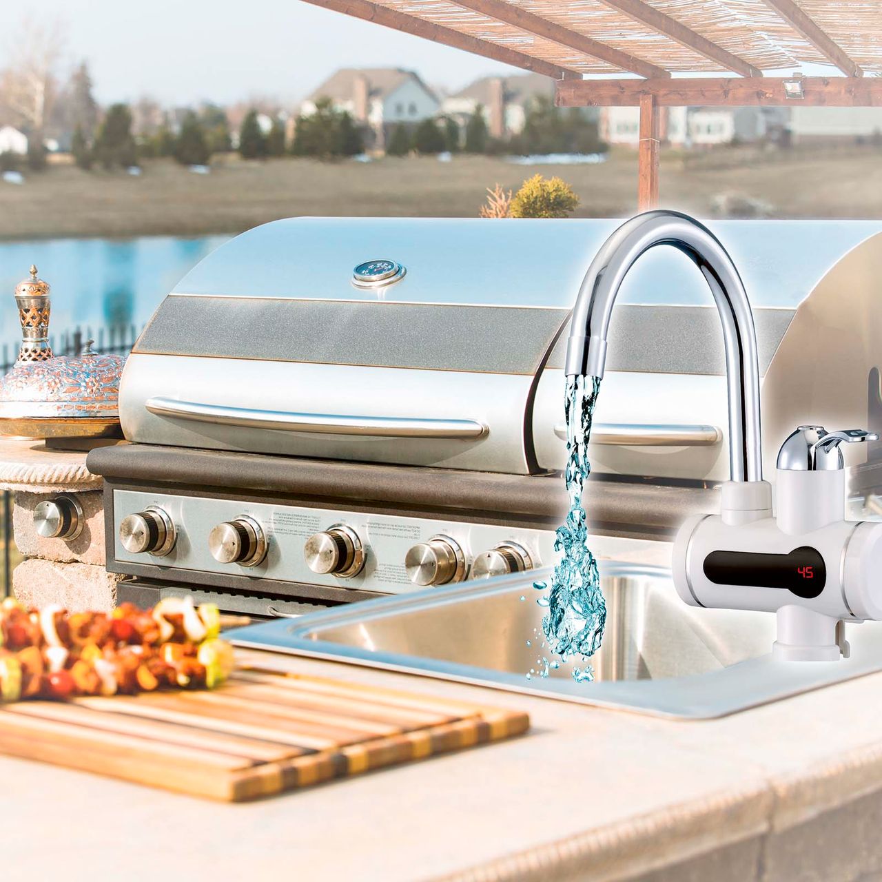 MAUK 2in1 Armatur-Durchlauferhitzer/ Wasserhahn Weiß
