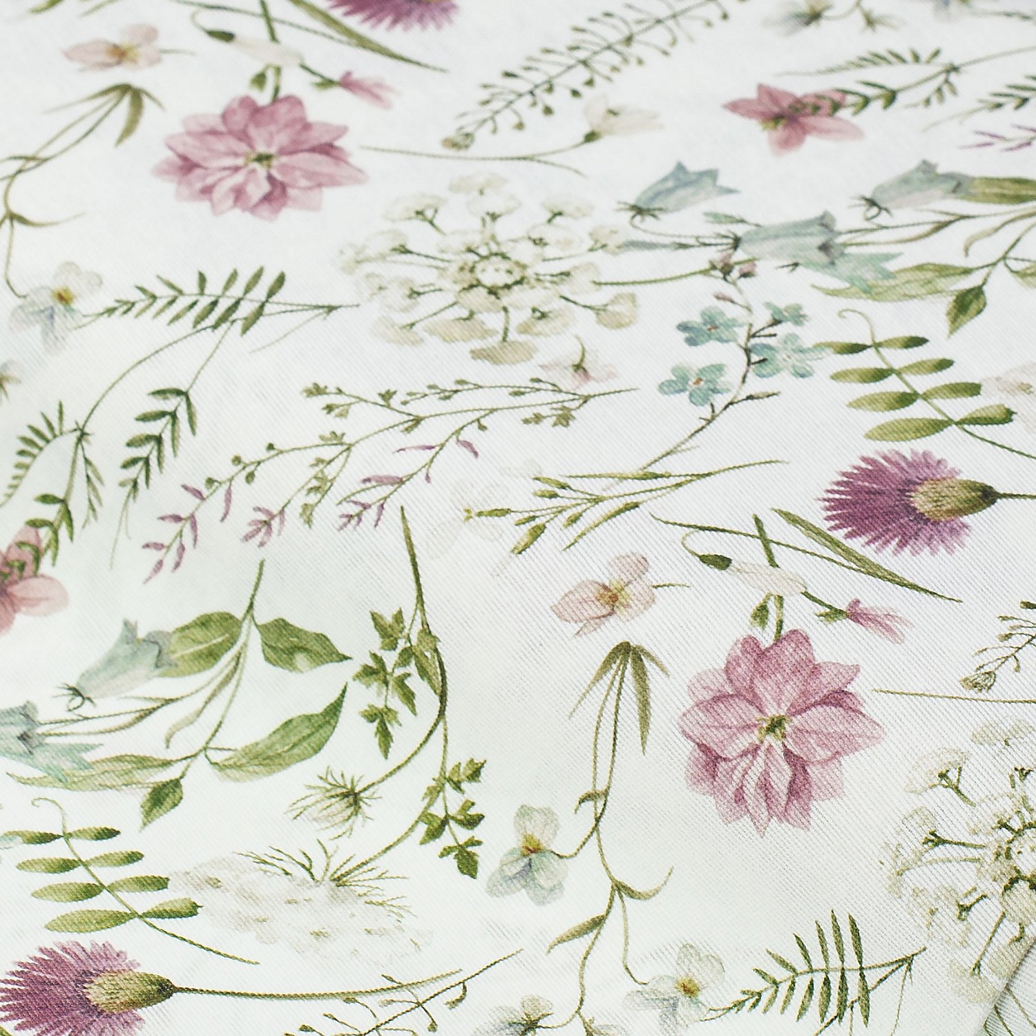 Dekostoff Blumenwiese im Vintage-Stil 