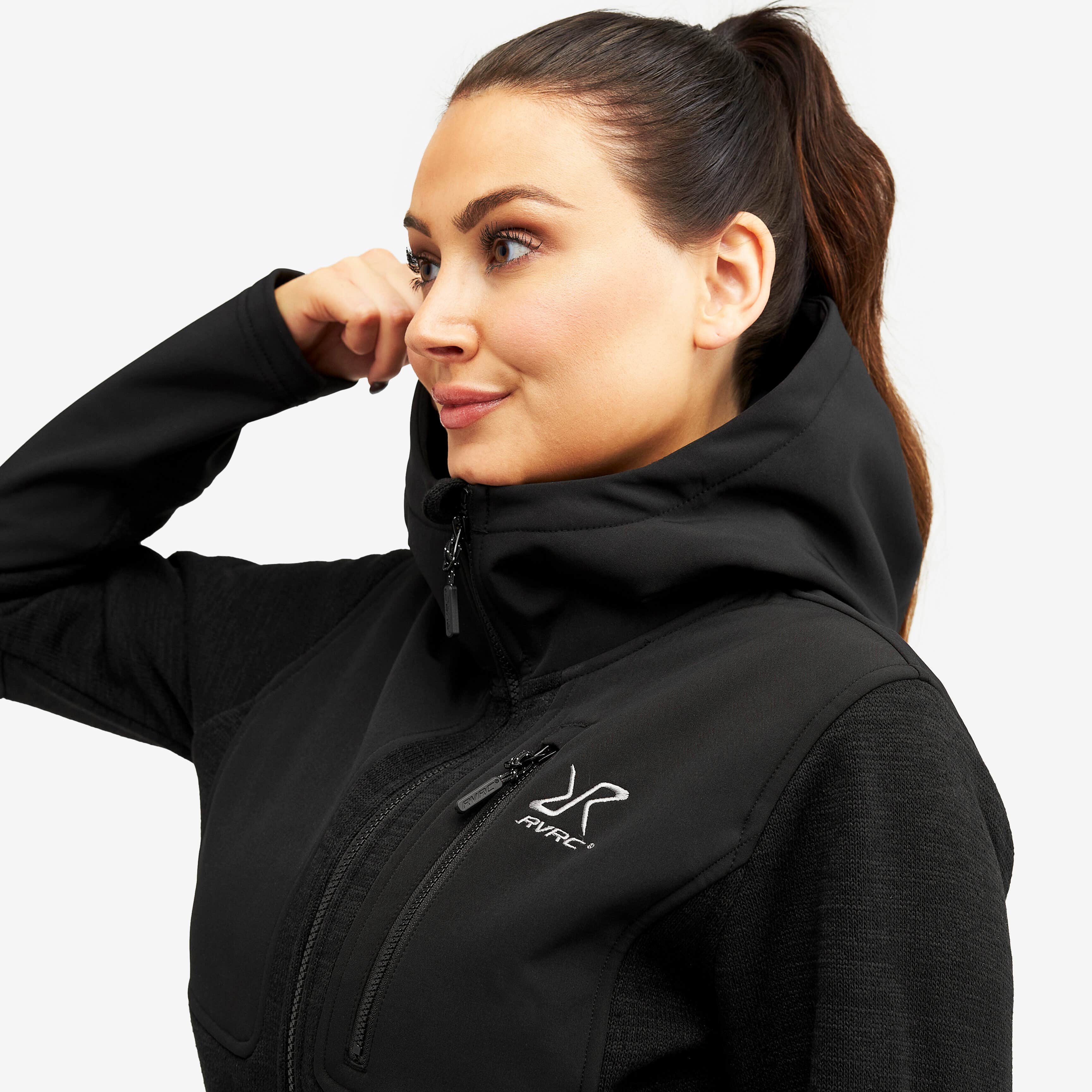 Wander Pro Wool Hoodie Femme Charcoal Black