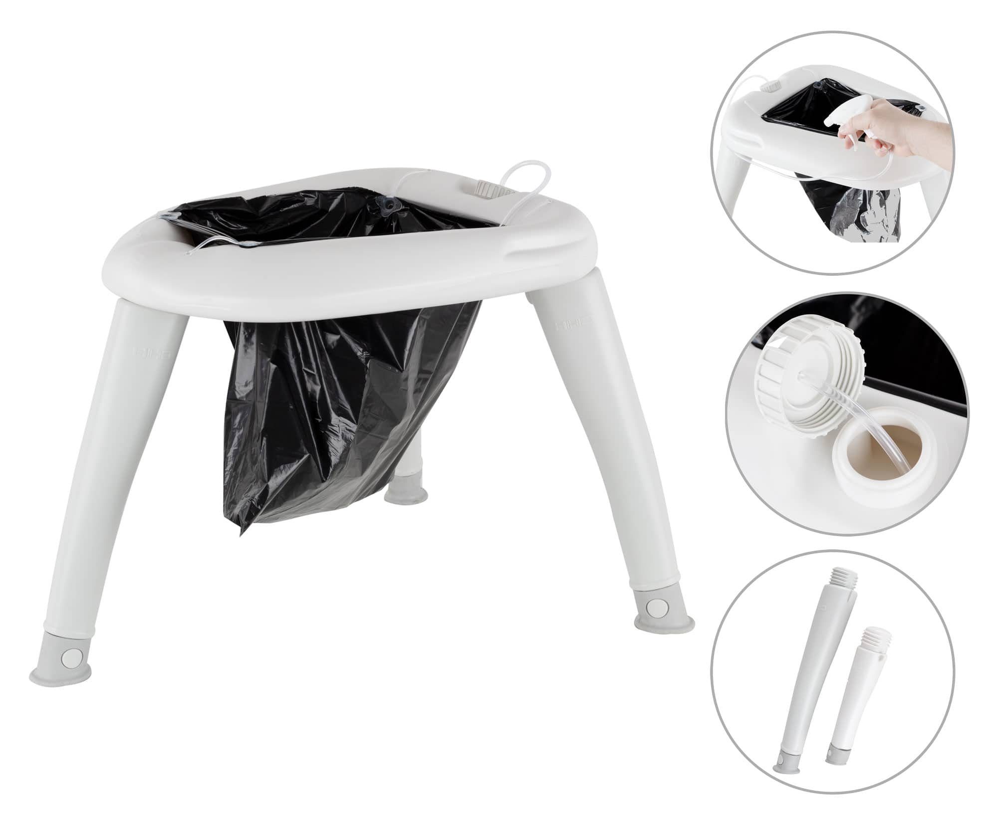 Stagecaptain Campingtoilette Quixie Toilet - Festival- und Reisetoilette, (Quixie Privacy Set, 2-St., inkl. Sichtschutz-Zelt & 10 Auffangbeutel), für Kinder und Erwachsene - Mit Handwaschsprayer