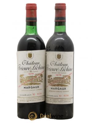 Château Prieuré Lichine 4ème Grand Cru Classé  1976 - Lot de 2 Bouteilles