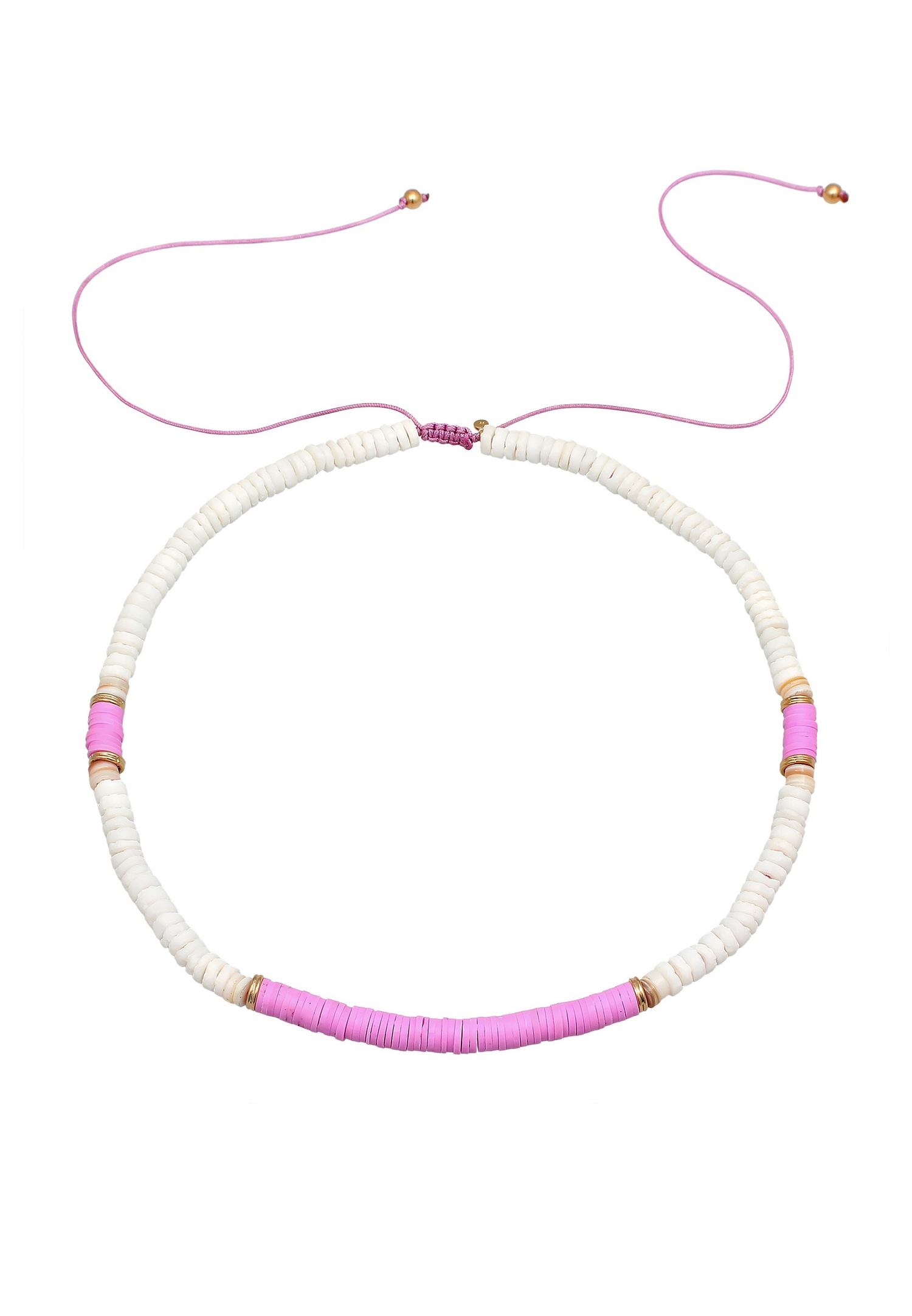 Collana da donna Elli in stile surfista con perline Heishi placcate in oro e argento sterling 925