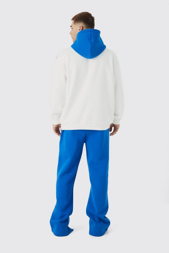Oversize Colorblock Trainingsanzug mit Kapuze