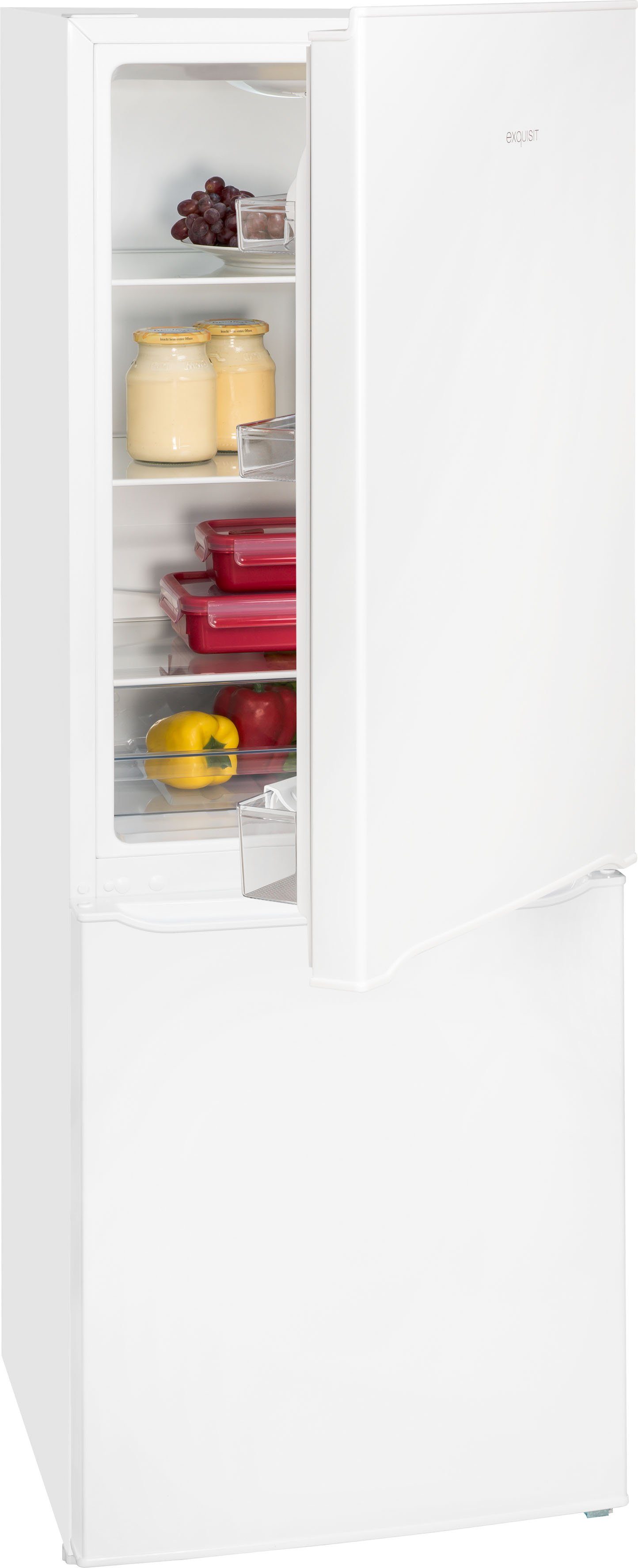exquisit Kühl-/Gefrierkombination KGC231-60-010E weiss, 143,5 cm hoch, 49 cm breit