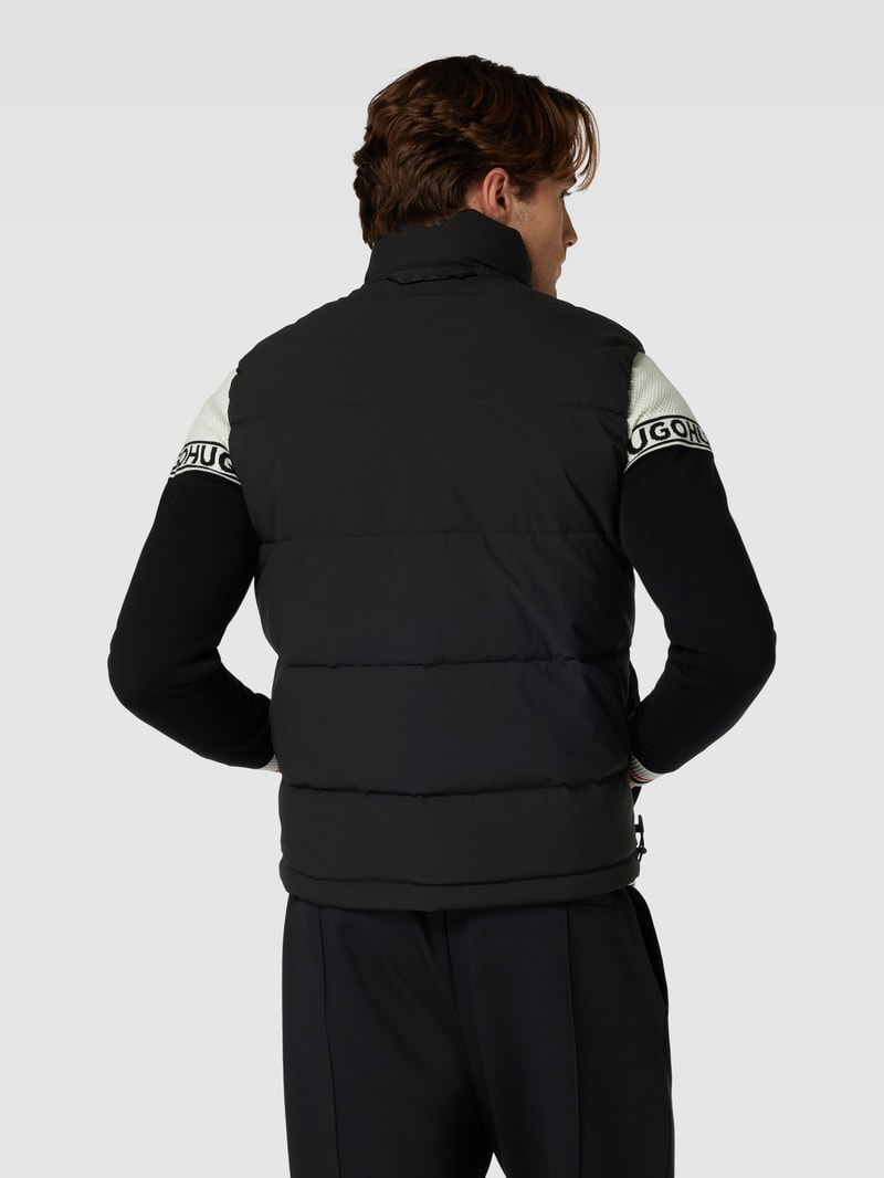 Steppweste mit Label-Patch Modell 'Baltino' in schwarz