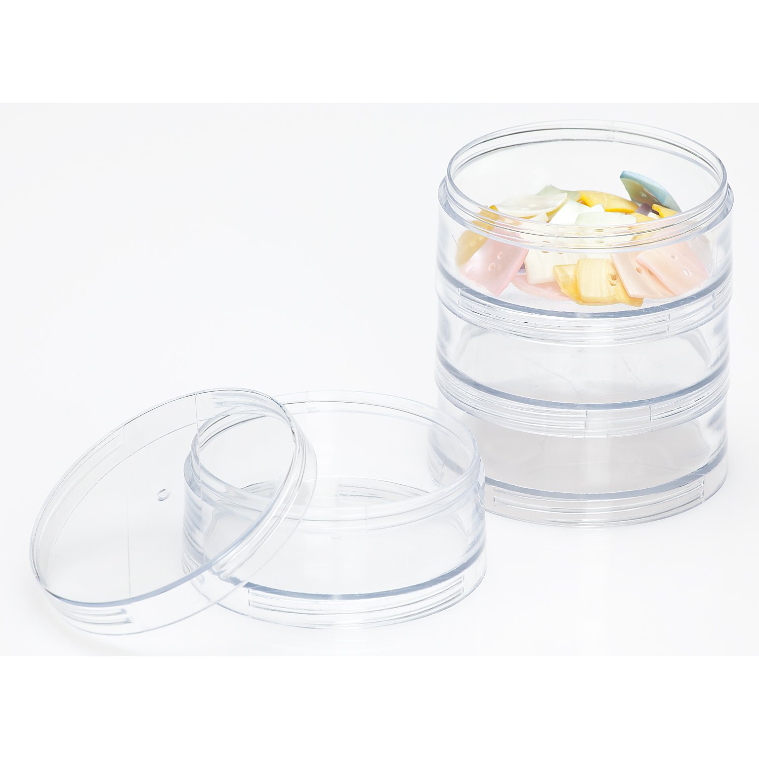 Prym Stapeldosen, Größe: 70 mm Ø, Höhe: 10 cm, Inhalt: 4 Stück
