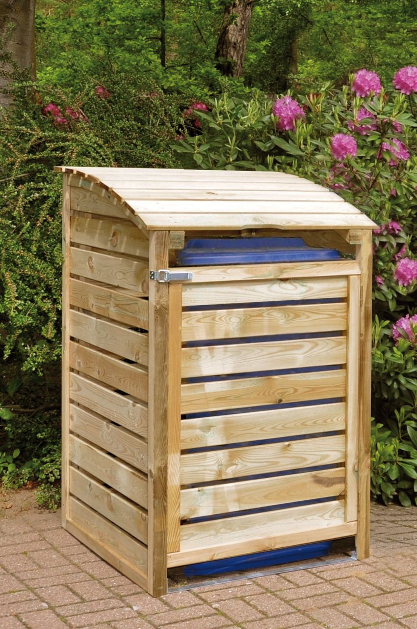 TETZNER & JENTZSCH Mülltonnenbox Mülltonnenabtrennung 1-fach B75 x T90 x H120 cm, inkl. Rückwand