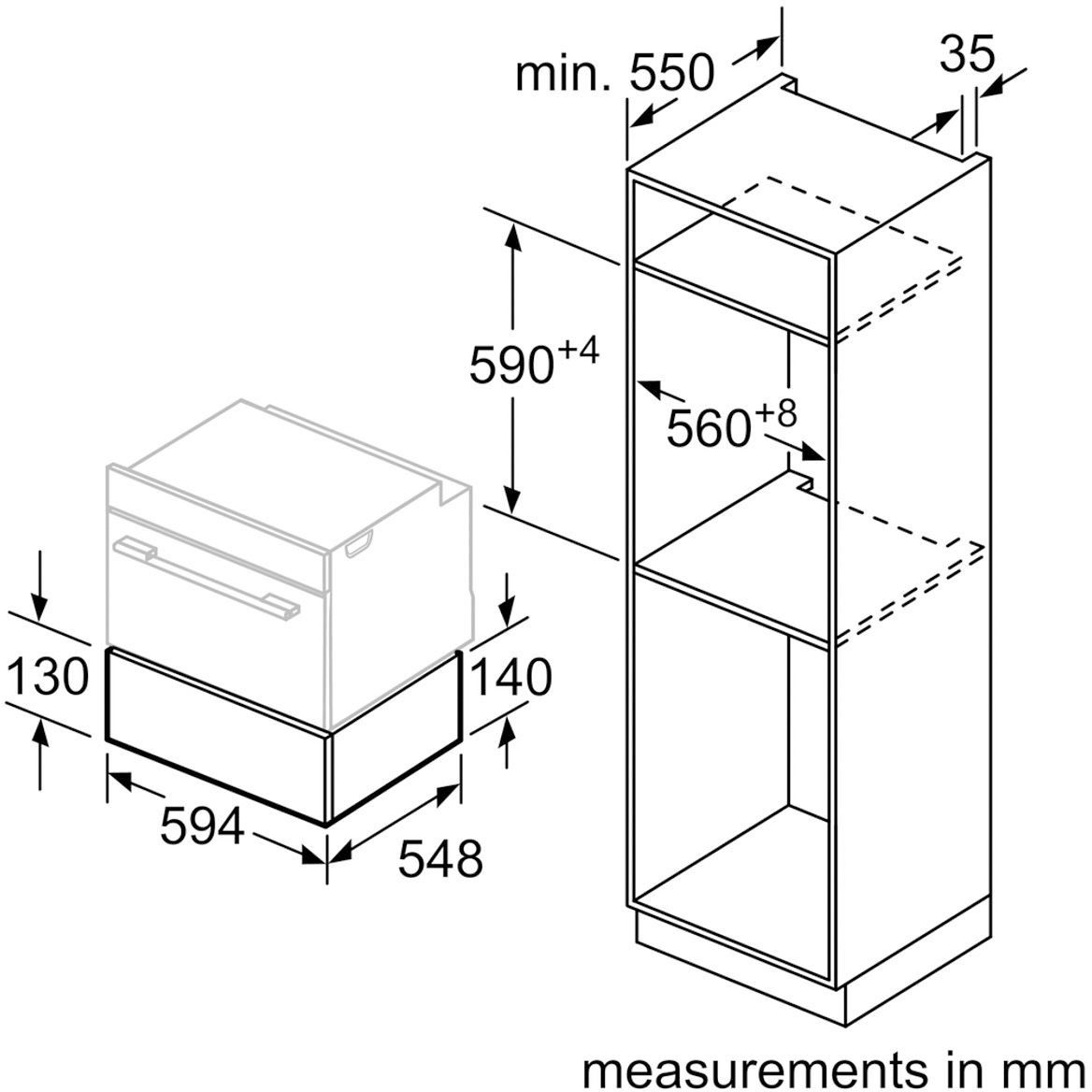 BOSCH Einbau-Wärmeschublade BIC630NB1