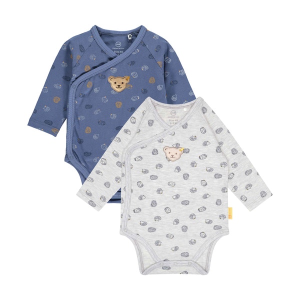 Body langarm 2er Pack, mittelblau für Jungs