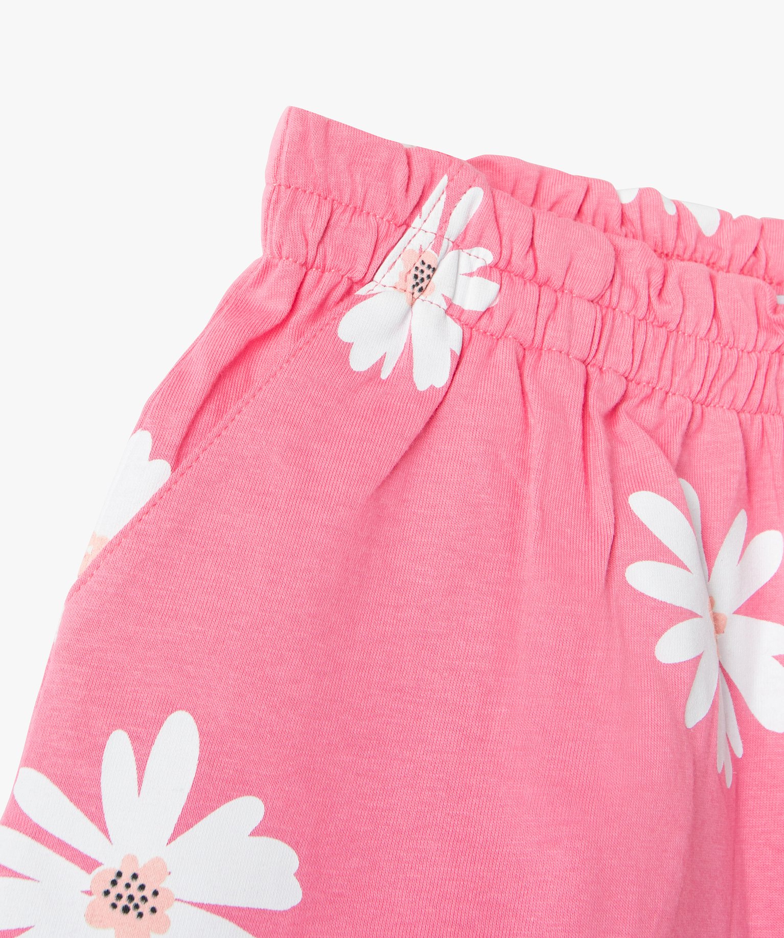 Short fille en maille imprimée à taille élastiquée rose | GEMO