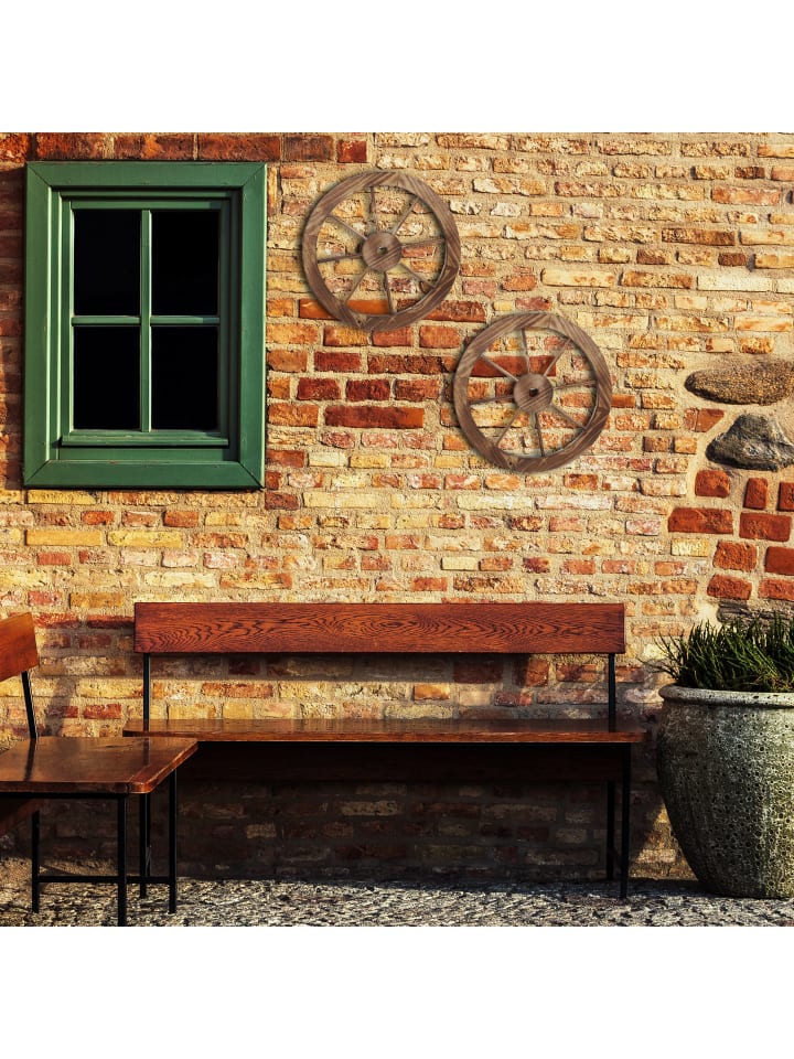 relaxdays 2x Wagenrad in Natur günstig kaufen onesize