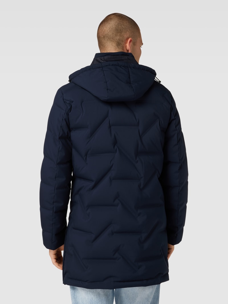 Steppjacke mit abnehmbarer Kapuze in marineblau