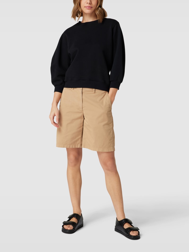 Chino-Shorts mit Label-Stitching in beige