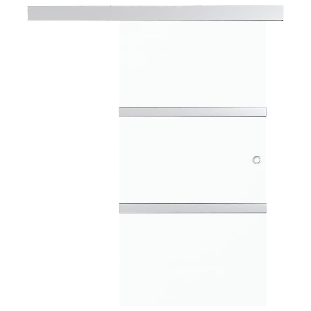 vidaXL Zimmertür Schiebetür ESG-Glas und Aluminium 90x205 cm Silbern