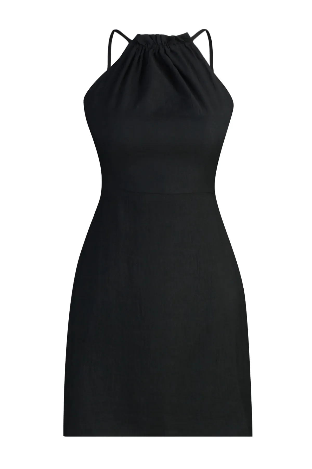 Trendyol Collection  Schwarzes Neckholder-Webkleid TWOSS22EL00564