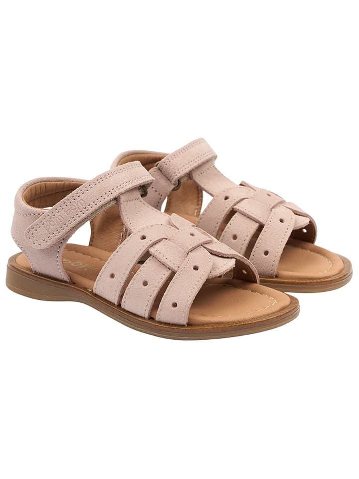 POM POM Leder-Sandalen in Beige günstig kaufen