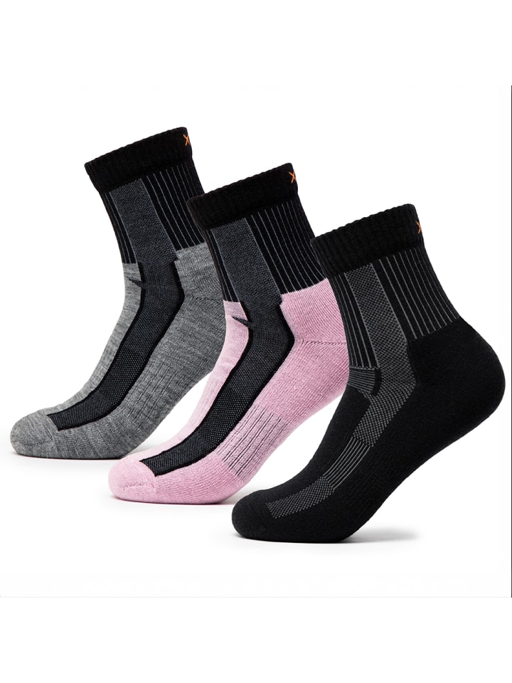 Occulto 3er Pack Merino Wandersocken Makalu in Schwarz-Grau-Pink günstig kaufen