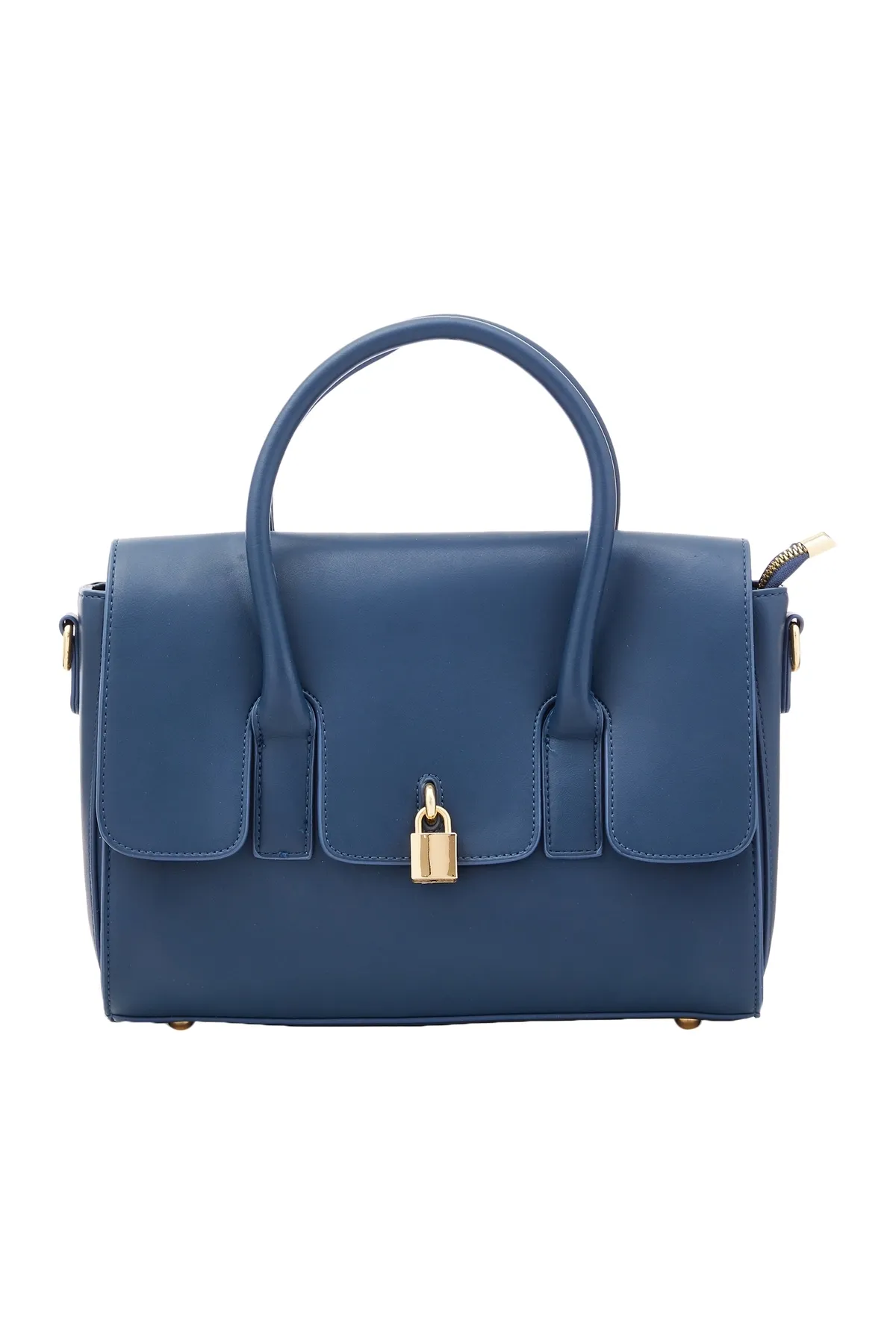 USHA  Handtasche - Blau - Unifarben