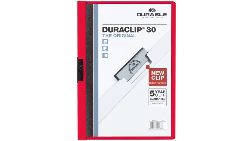 DURABLE Klemm-Mappe DURACLIP® A4 30 Blatt rot