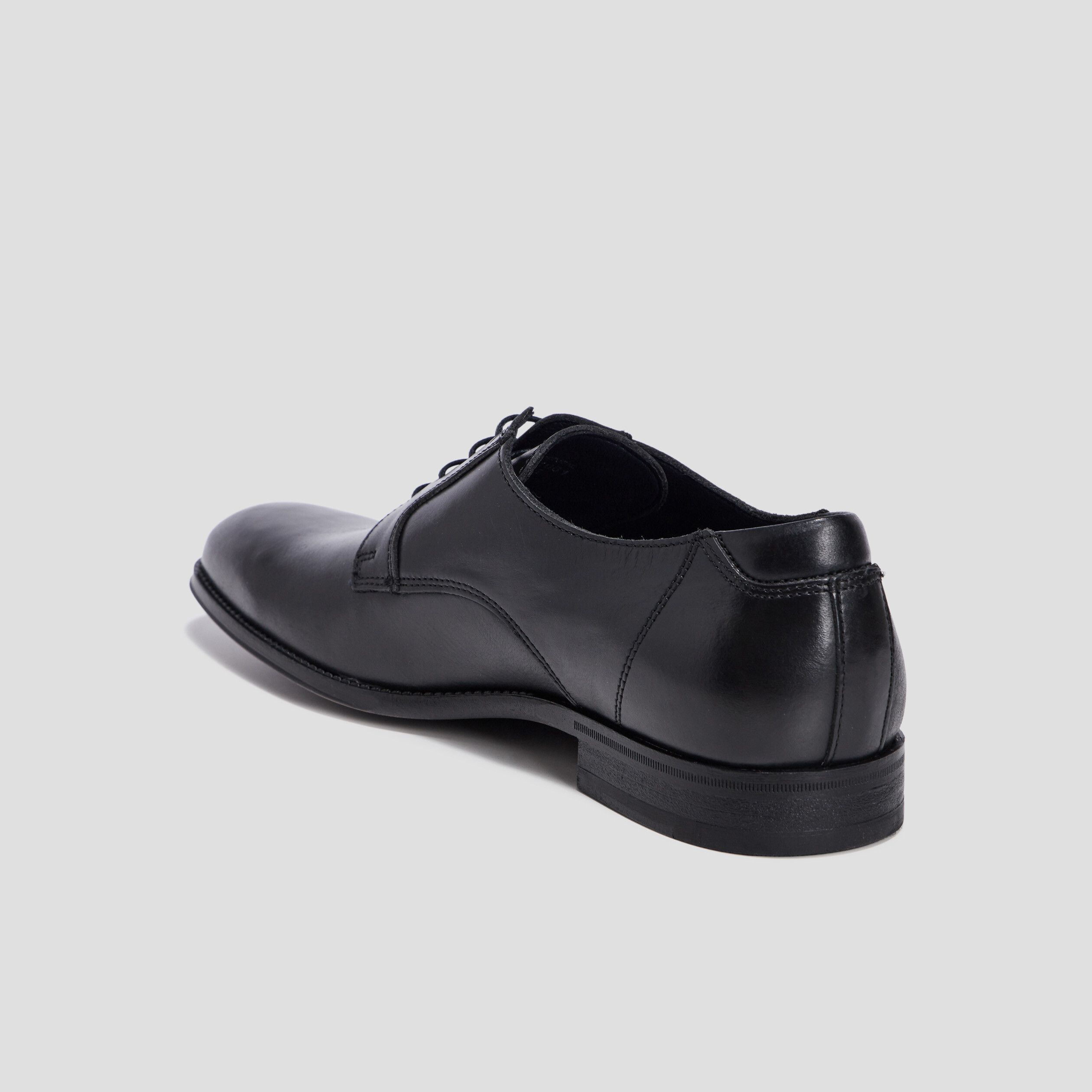 Derbies à lacets en cuir noir homme | La Halle