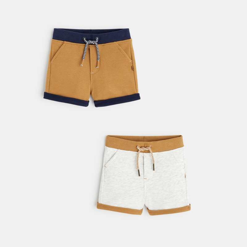 Short en molleton (lot de 2) gris bébé garçon