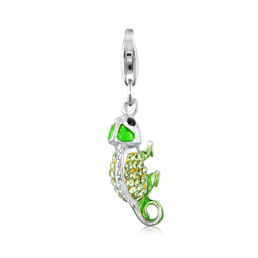 Nenalina Nenalina Amulette Femmes pendentif caméléon avec cristaux en argent sterling 925 Pendentif