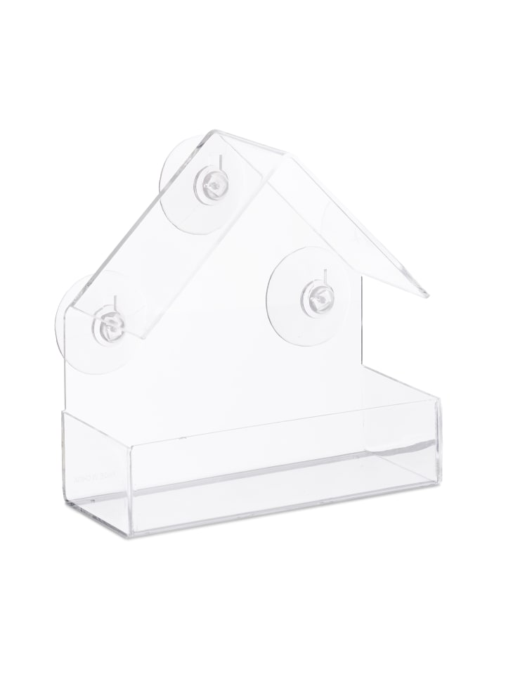 relaxdays Fenster-Vogelfutterhaus in Transparent günstig kaufen onesize
