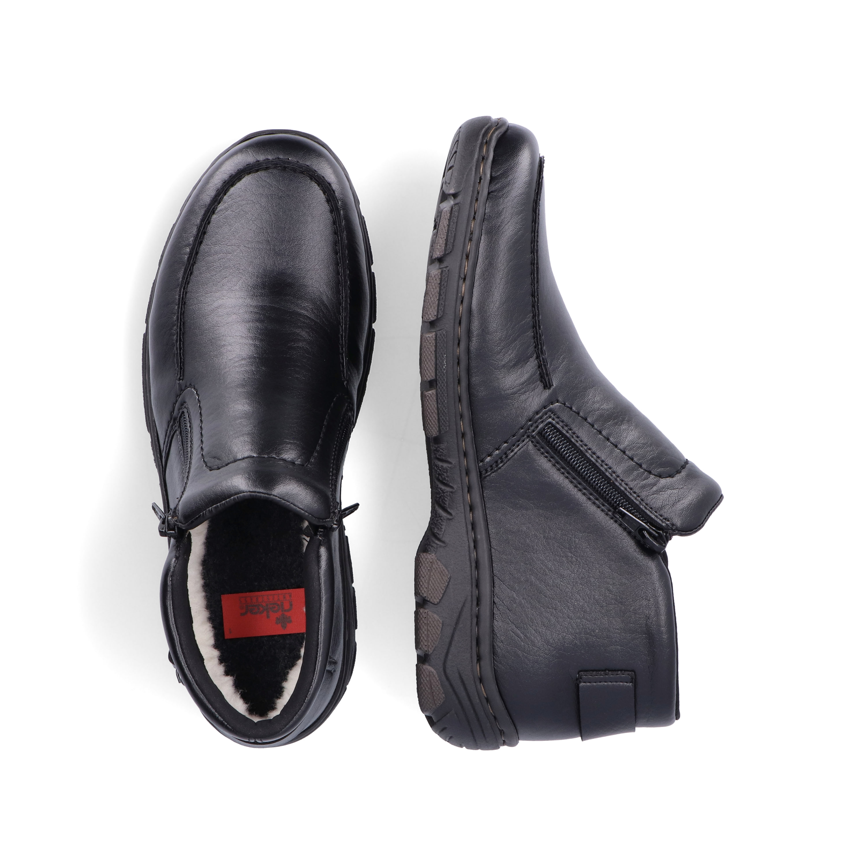 Rieker Herren Slipper glanzschwarz