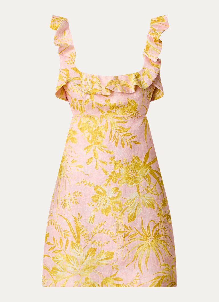 Zimmermann linen mini dress with floral print