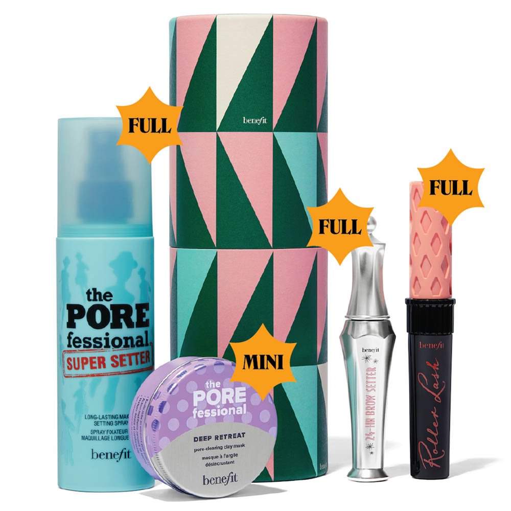 Benefit Sets & Geschenke Good Time Gorgeous Make-up Set – Full-Size Mascara, Setting Spray & Brow Setter Gel plus Mini Toner