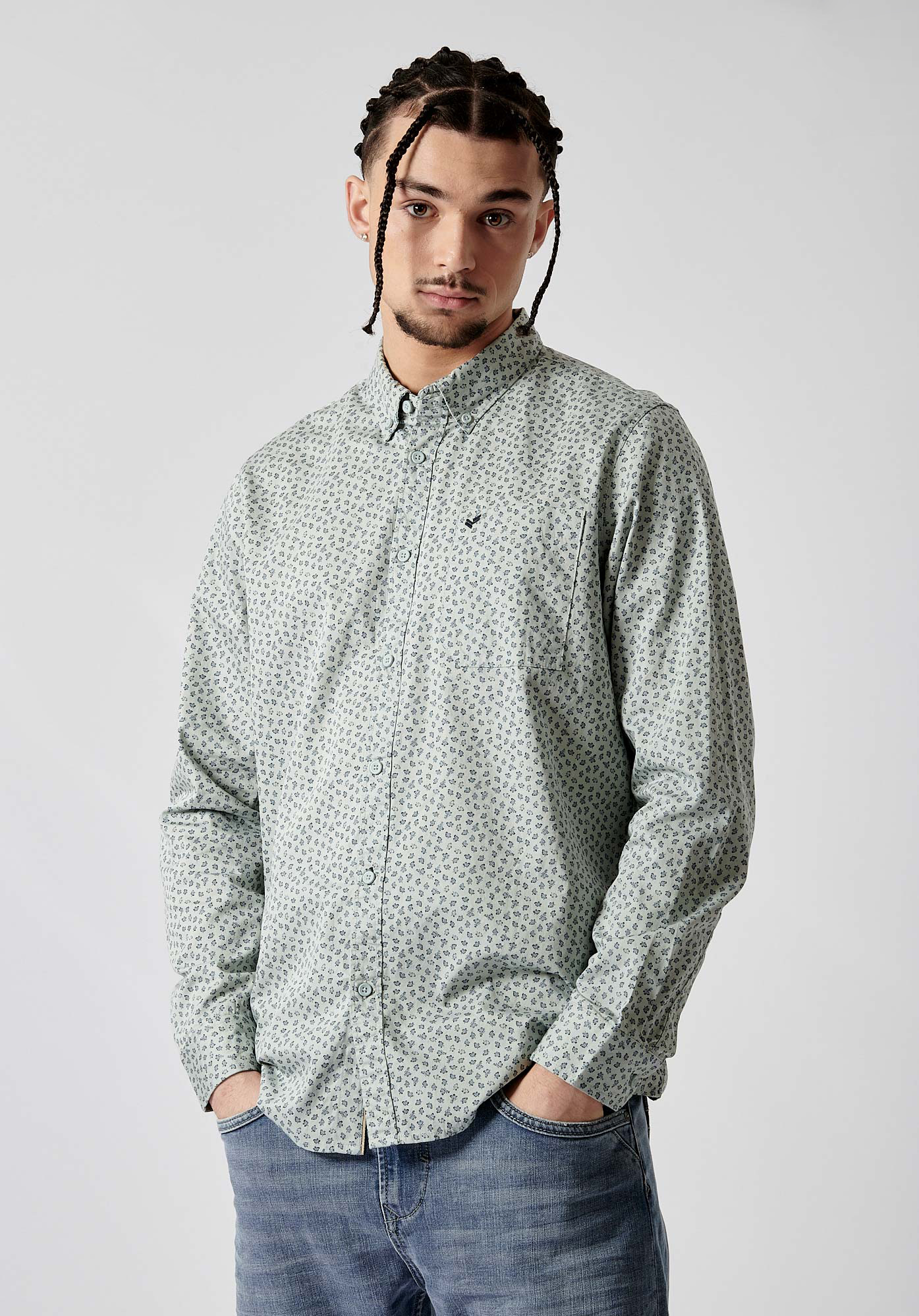 REAL   Chemise imprimée homme 100% coton