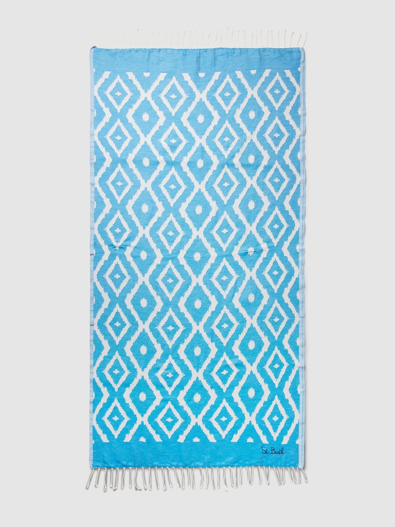 Strandtuch mit Allover-Muster Modell 'FOUTAS' in royalblau