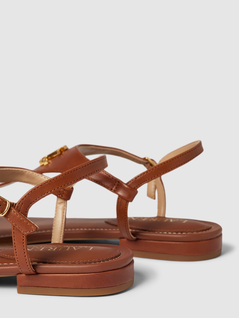 Sandalen mit Label-Applikation Modell 'ELLINGTON' in cognac