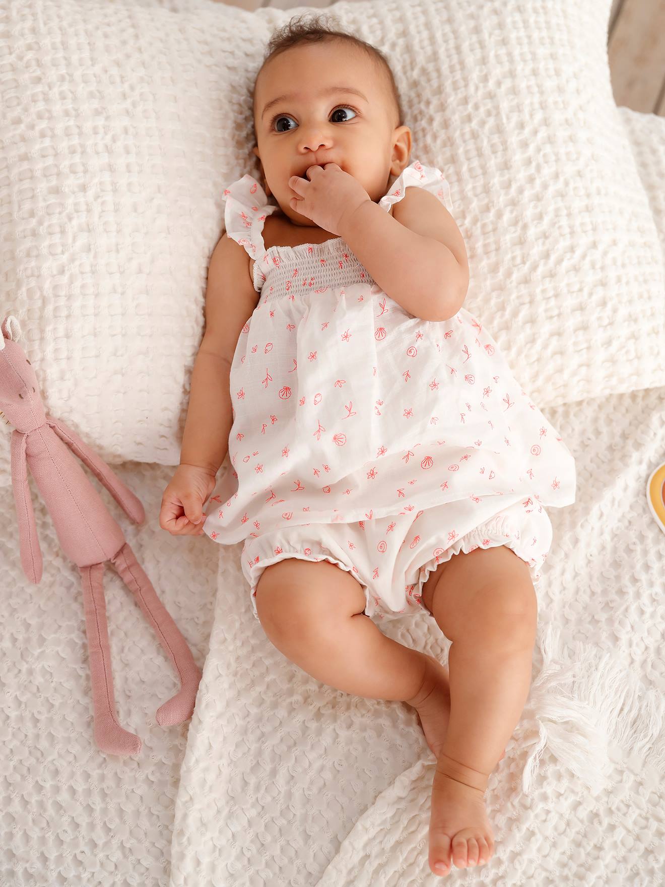 Ensemble bébé robe et bloomer écru