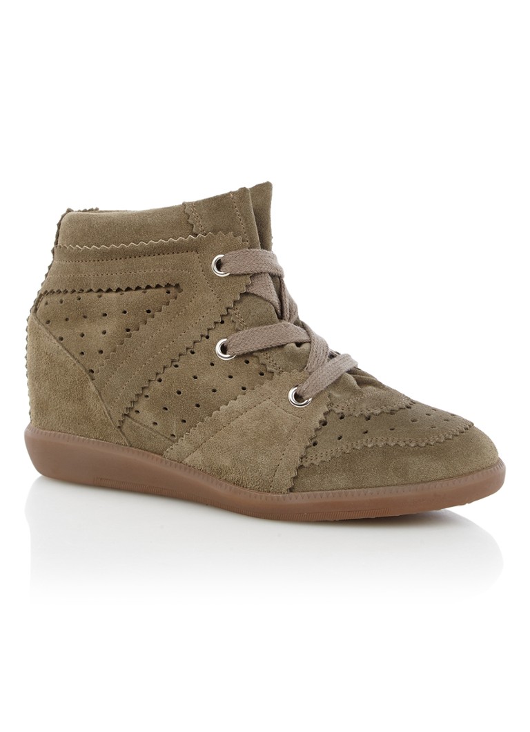 Sneaker con zeppa Bobby di Isabel Marant realizzata in pelle scamosciata di vitello.