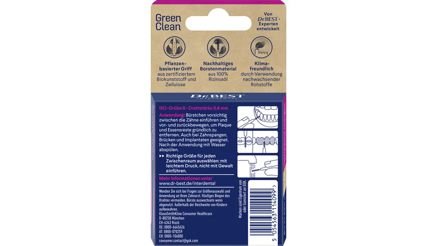 Dr.BEST Interdental GreenClean Size 0 0,4mm