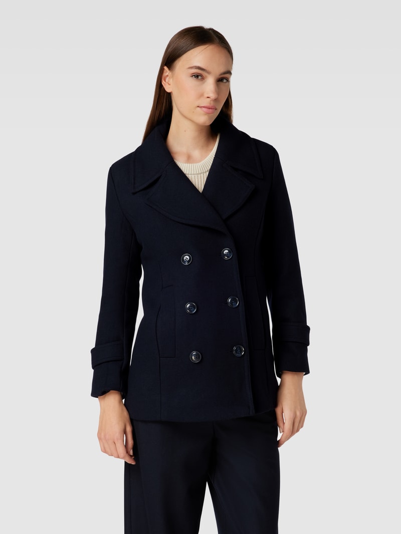 Jacke mit doppelreihiger Knopfleiste Modell 'CABAN' in marineblau