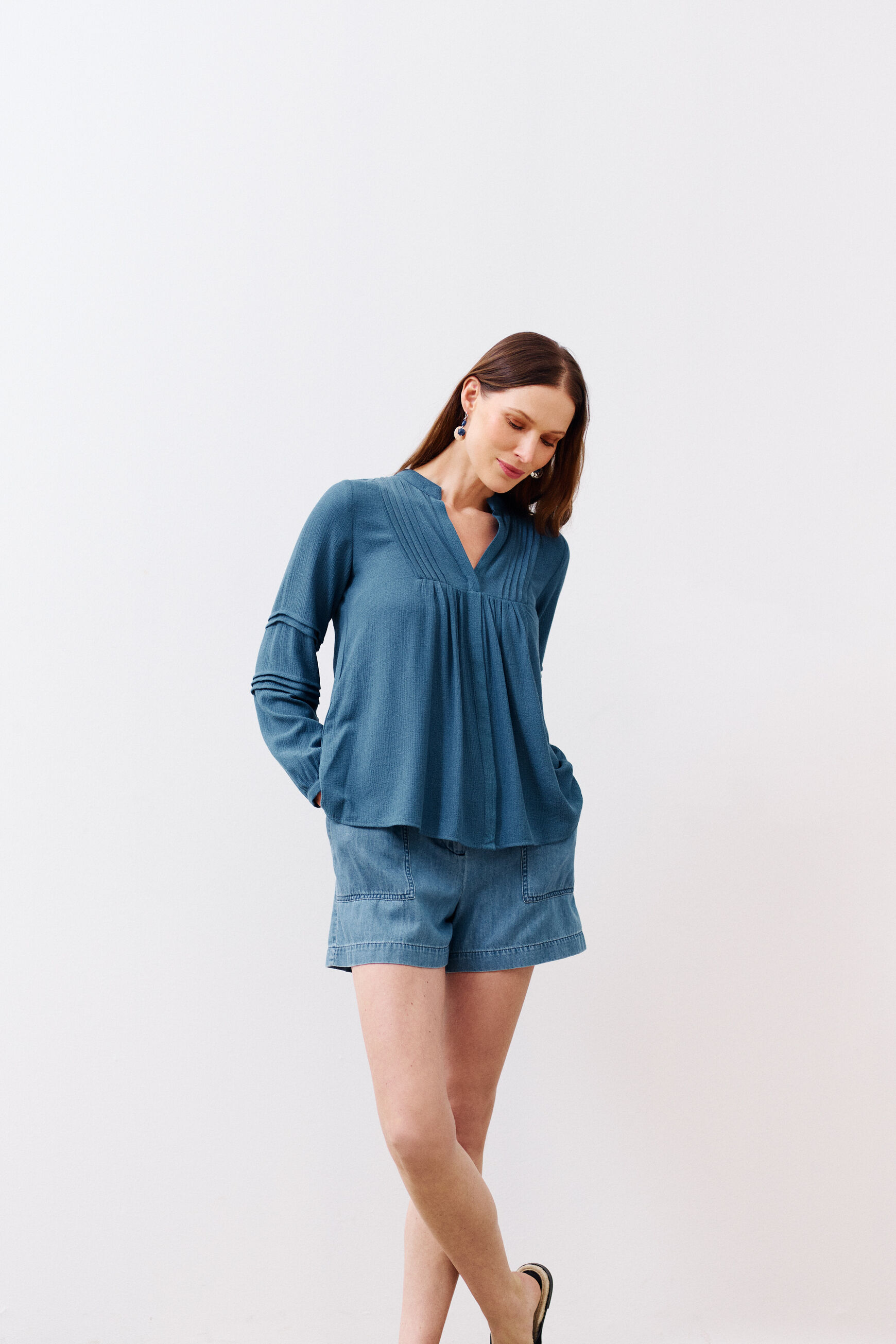 chemisier lea bleu femme