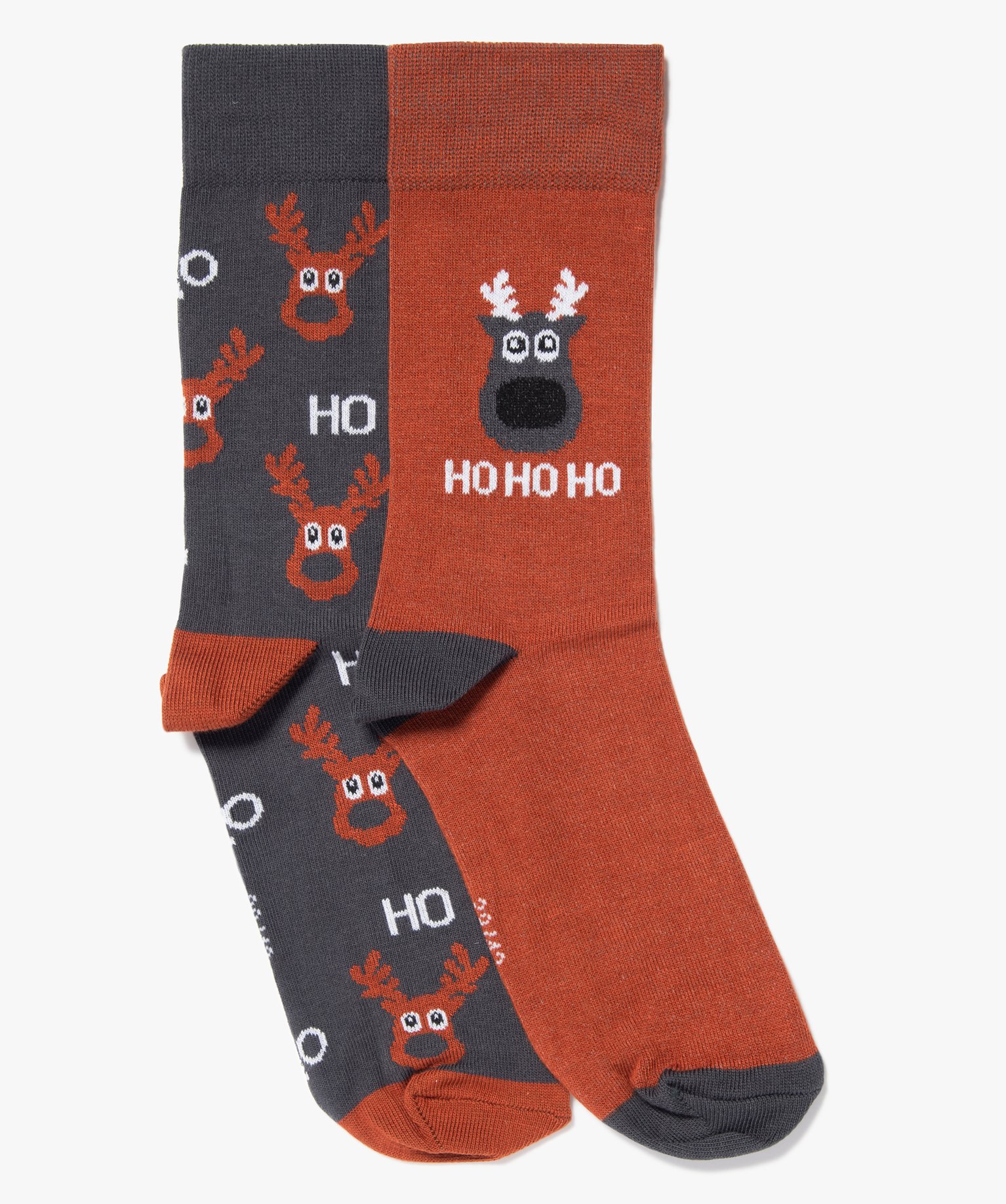 Chaussettes homme avec motifs de Nol (lot de 2) marron | GEMO