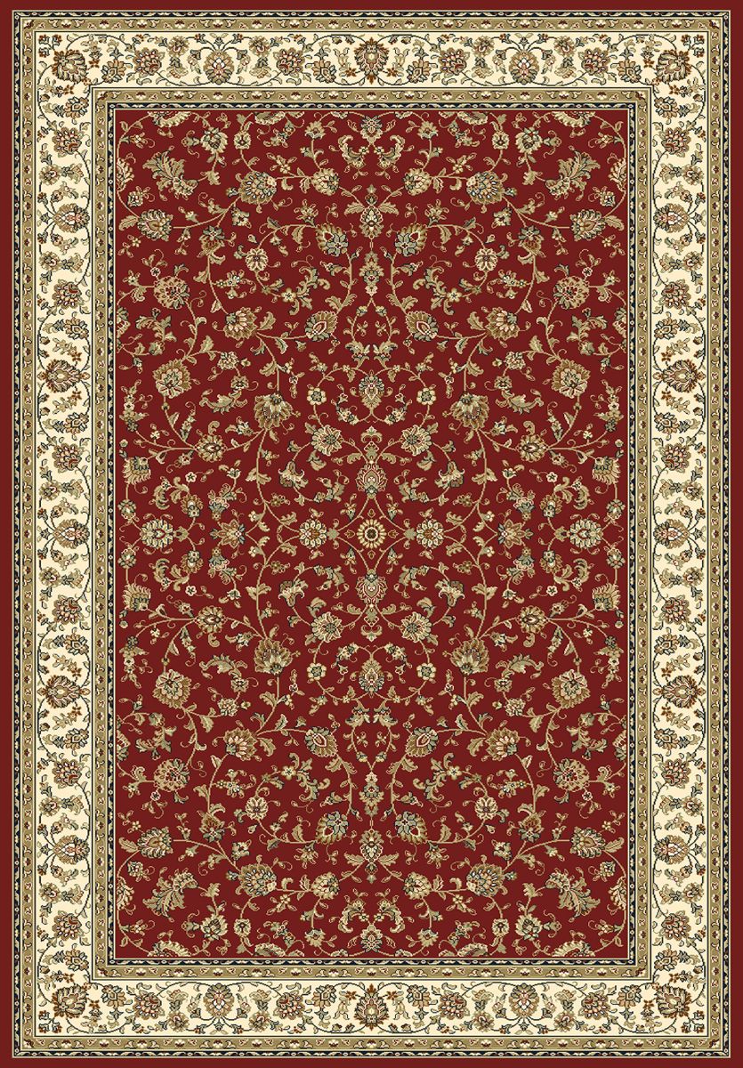 Webteppich Kashmar Bordüre Rot Beige 60 x 115 cm