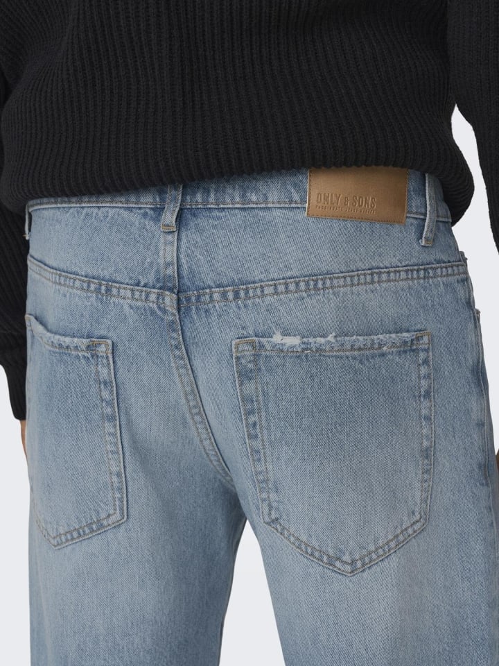 Only&Sons Jeans Regular Fit Denim Pants Straight mid Waist in Hellblau günstig kaufen