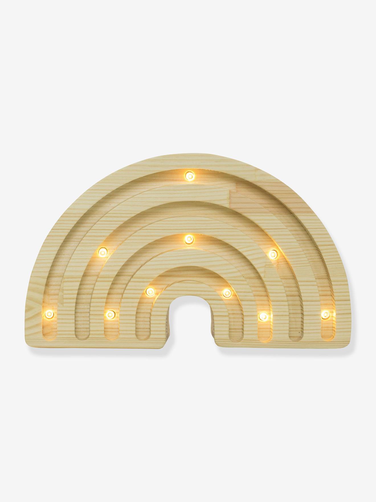 Veilleuse Arc-en-ciel en bois brut LITTLE LIGHTS bois