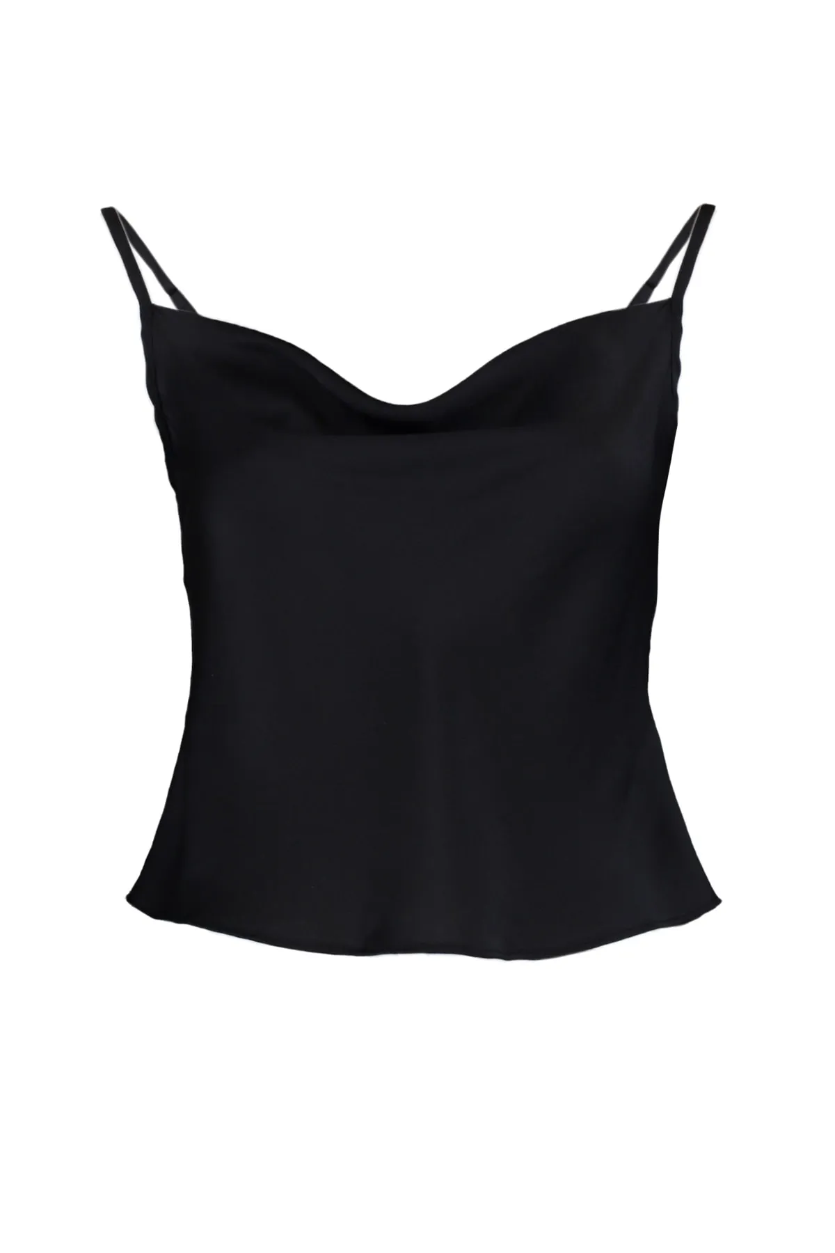 Trendyol Collection  Schwarze Bluse aus gewebtem Satin mit trägerlosem Kragen TWOSS19BB0161