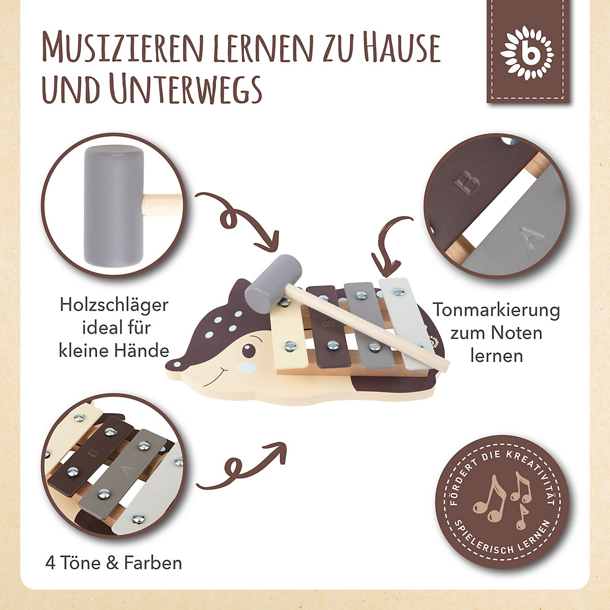 Xylophon Kinder Musik Spielzeug Musikinstrument Kinder Holzspielzeug Tiere ab 1 Xylophone