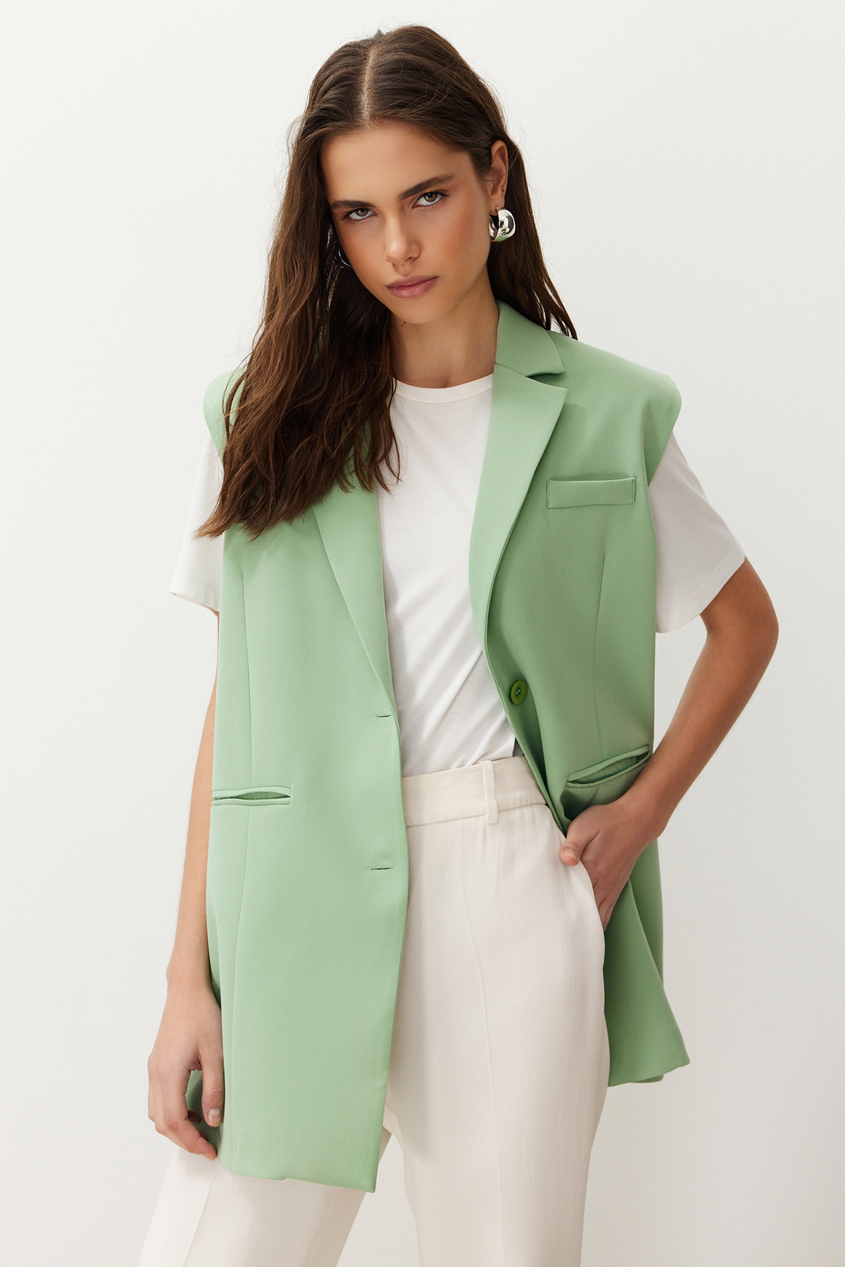 Trendyol Modest  Mint Regular Finike Leinwandbindung TCTSS23YL00022