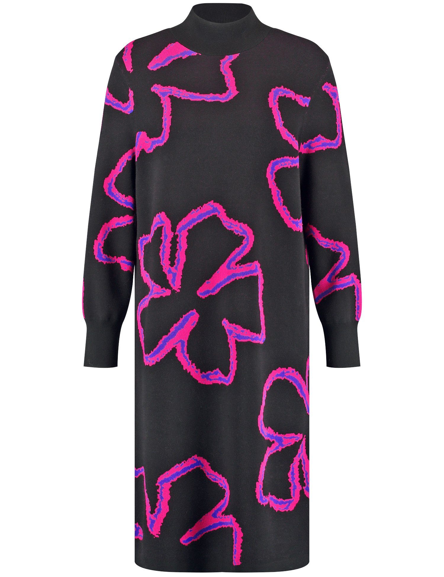 GERRY WEBER Strickkleid Kleid mit Jaquard-Muster und Stehkragen
