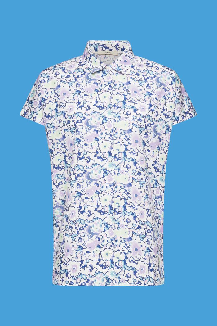 Baumwollbluse mit Blumen-Print